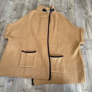 NEW Apt 9 Cardigan Shawl Sweater One Size Short Sleeve Camel Piping Business